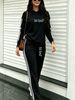 Women's Loose Letter Print Hoodie Two-Piece Set With Soft Jogger Pants, Ideal For Yoga & Daily Commute, Spring And Autumn Outfits_ecoleips.com