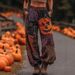 Women's Wide Leg Cotton Linen Pants American Style Loose Fit Youthful Straight Leg Patchwork Hem Halloween Theme New Summer_ecoleips.com