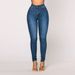 Women's Clothing High Waist Elastic Fashion Slim Hip Jeans Skinny Pants_ecoleips.com