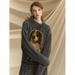 girl Sheep Wool French INS Sweet Cool Sweater Women, Puppy Retro Loose Lazy Style, Versatile Knitted Top For Outerwear_ecoleips.com
