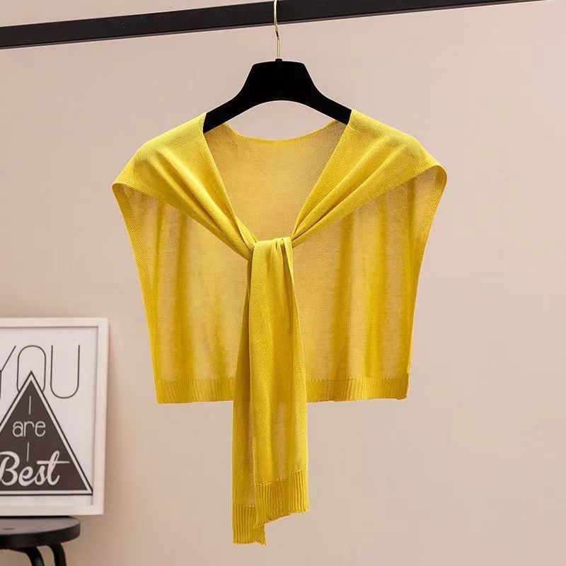 Women's Clothing Versatile Knitted Shawl Women's Shirt Outer Wear Fashionable Small Waistcoat Scarf_ecoleips.com
