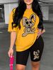 Summer Women's Casual And Fashionable Rabbit Print Loose T-shirt+shorts Two-piece Sportswear Suitable For Daily Wear-96_ecoleips.com