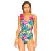Women's Orchid Strap Printed One Piece Swimsuit Item Huludao Swimwear Sexy Vacation Style_ecoleips.com