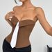 Women's Clothing Hot Girl Wrapped Chest Tie Wrapped Chest Solid Color Small Vest_ecoleips.com