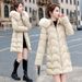 Women's Detachable Hood Longline Puffer Coat Winter Warm Thickened Trench Jacket Slim Fit Fashion Outerwear_ecoleips.com