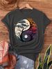 Yin Yang Tree Of Life Women's Tee - Nature Graphic, Casual Boho Spiritual Top_ecoleips.com
