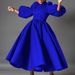 Plus Size Women's Clothing European And American Loose Fashion Solid Color Big Hem Puff Sleeve Midi African Dress_ecoleips.com