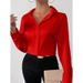 Women's Clothing Women's Satin Blouse Long Sleeved Faux Silk Shirt Long Sleeve For Formal & Casual For Women_ecoleips.com