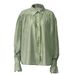 Verve Spring High-End French Style Top Sexy Sheer Solid Color Women's Shirt Blouse Niche Elegant Lightweight_ecoleips.com