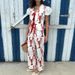 Women's Clothing Summer Crayfish Print Bow Leisure Two Piece Suit_ecoleips.com