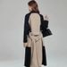 Women's Long Wool Blend Coat - Slim Fit Double-Sided Herringbone Trench Coat, Audrey Hepburn Style Winter Overcoat In Black (M-3XL)_ecoleips.com