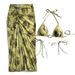 Sexy Women's Three Piece Bikini Swimsuit Printed Beach Vacation And American New Style_ecoleips.com
