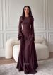 Elegant Waist-Cinching Long Sleeve Evening Dress Slimming Flared Muslim Dress For Special Occasions Polyester_ecoleips.com