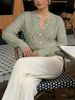 Women Lightweight Breathable Hollow Lace Knit Cardigan Crew Neck Pearl Button Long Sleeve Sheer Loose Knit Jacket_ecoleips.com