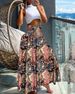 Fashion Cotton Women Floral Print Skirt Side Tie Beach Skirts Summer High Waist Wrap Flower Long Skirt_ecoleips.com