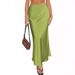 DEW Elegant High-Waist Mermaid Pencil Skirt - Stretch Acetate Satin Tailored Work Skirt For Women, Office To Dinner_ecoleips.com