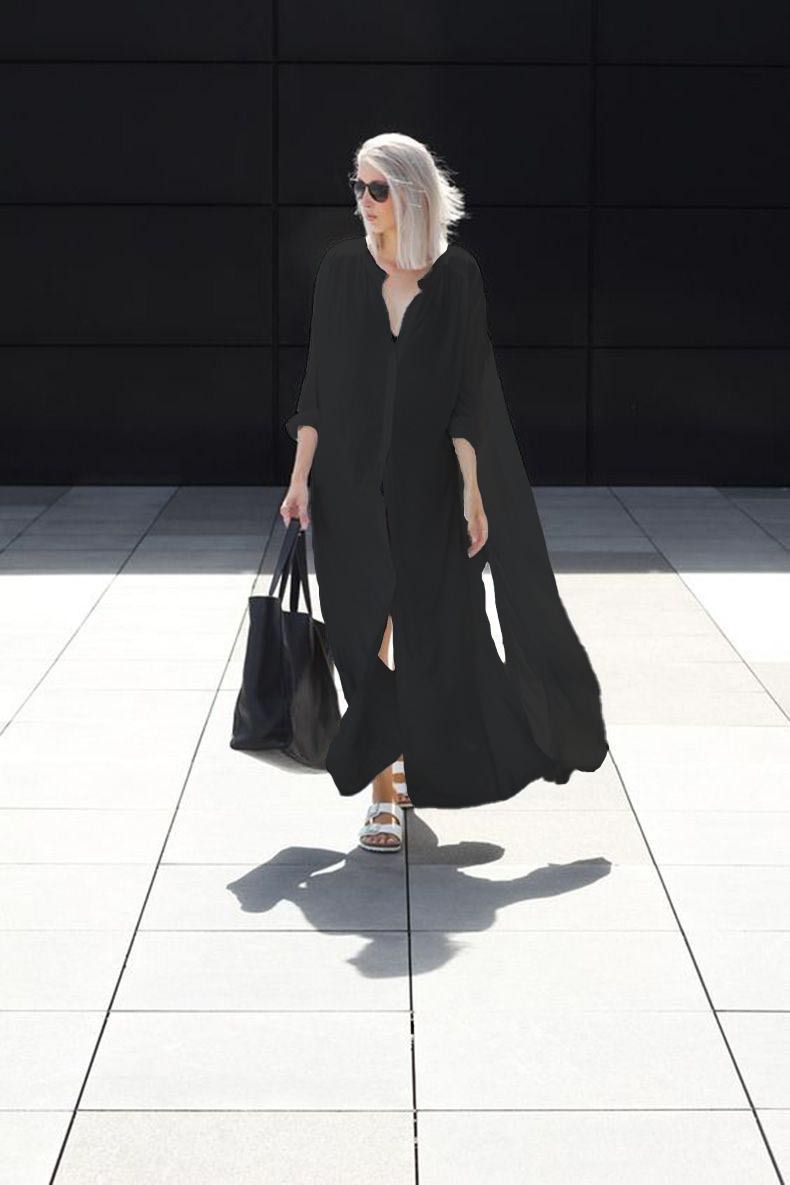 Women's Oversized Cotton Beach Cover Up Dress - Long Sleeve Button Down Shirt Dress, Lightweight Summer Tunic, Swimwear Cover Up_ecoleips.com
