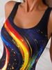 Women One Piece Swimsuit Galaxy Rainbow Print Sports Swimwear Tummy Control Bathing Suit 2026 New Monokini Beachwear For Women _ecoleips.com