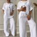 Women's Clothing Solid Color Cotton And Linen Casual Pants Suit_ecoleips.com