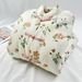Women's Clothing Thick Floral Print Cotton Vintage Floral Cotton Coat Women's Loose Fit Handmade Frog Button Embroidered Jacket Boho Chic Outerwear_ecoleips.com