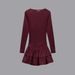 Women's Elegant Long Sleeve Ruffled High Waist Puff Mini Dress – Slim Fit Casual Gown 2026_ecoleips.com