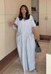 Plus Size African Print V-Neck Maxi Dress - Flowy Bohemian Stripe Tunic For Women, Loose Fit Long Dress With Elastic Waist_ecoleips.com