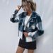 Women's Plaid Contrast-Color Long Sleeve Jacket Winter Fashion Notched Lapel Single-Breasted Coat_ecoleips.com