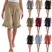 2025 Independent Store Women's New European And American Style High-Waisted Pleated Irregular Hem Cotton-Linen_ecoleips.com