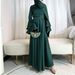 Women's Clothing Diamond Stripe Big Trumpet Sleeve Long Connecting Skirt Long Skirt Robe_ecoleips.com