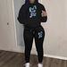 Women's Fashionable Casual Street Dance Sweatshirt And Pants Set Rabbit Print Warm Hooded Top plus Matching Bottoms for Autumn Winter_ecoleips.com