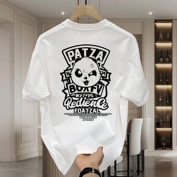 Casual Urban Fashion For Men & Women Panda Graphic Print T-Shirt Oversized Relaxed Fit 100% Cotton Unisex Streetwear_ecoleips.com
