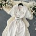 Women's Clothing Jumpsuit Mesh Stitching Dress Collar Waist Elegant Pants_ecoleips.com