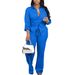 Women's Clothing Autumn New Women's Suit Solid Color Drawstring Two Piece Suit_ecoleips.com