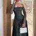 Elegant Strapless Evening Gown – Long Sleeve Lace & Satin Formal Dress In Emerald Green Movement Engineering_ecoleips.com