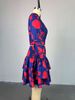 Women's Sweet Printed Square Collar Long Sleeve Shirt And Ruffled Skirt Two Piece Casual Knee-Length A-Line Skirt Set_ecoleips.com
