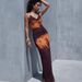 Women's Clothing Women's Sleeveless Halter Neck Printed Dress Style Fashion Elegant Vacation Long Dress For Formal & Casual For Women_ecoleips.com