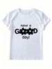 Women's Oversized T-Shirt Have A Good Day Floral Letter Slogan Graphic Casual Loose Short Sleeve Top_ecoleips.com