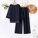 plus Size 2 Piece Women's Clothing Set Comfortable Fabrics Stylish Matching Shirt Elegant Simple Generous_ecoleips.com