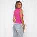 2025 Cross-Border European And American Women's Fashion TK Summer Half High Neck Solid Color Slim Fit Sleeveless_ecoleips.com