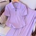 Women's Plus Size Korean Style Summer Pant Set Casual Slimming Top With Short Sleeves Fashionable Spring/Autumn Wear_ecoleips.com