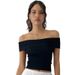 Women's Clothing One Shoulder Three Dimensional Flower Long Sleeved Sweater Knitted Short Top_ecoleips.com