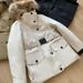 girl High-End Goose Fur Collar Workwear Down Jacket Women's Mid-Length Slim Waist 2024 New Parka Thickened Winter_ecoleips.com