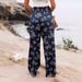 Women's Clothing Summer Fashion Temperament Loose Printed High Waist Wide Leg Trousers Ladies Leisure_ecoleips.com
