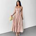 AD346 Brand 2025 Summer Sexy Style Private Wear For Ladies, Polyester Strapless Collarless Tiered Dress_ecoleips.com