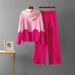 European And American Style Autumn Winter Fashion Set Solid Color Hooded Sweatshirt Casual Two Piece Women's Clothing_ecoleips.com