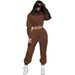 women's clothing two piece set f d hooded sweatshirt and high waisted slimming wide leg pants casual sportswear_ecoleips.com