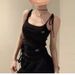 Korean-style Bow-tie Black Camisole For Women, Summer High-end Slim-fit American-style Hot Girl Short Top_ecoleips.com