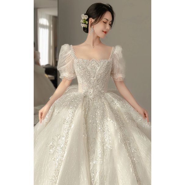 Women's Clothing Main Wedding Dress New Bride Small Heavy Retro One Shoulder High Quality Texture Long Tail Summer_ecoleips.com