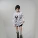 Retro American Gothic Style Women's Top Trendy round Neck Long Sleeve Cross Border Patterned Printed Loose Fit Dark Color_ecoleips.com