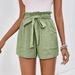 Women's Clothing New Summer Women's Loose Cotton And Linen Casual Shorts Pocket Solid Color High Waist Wide Leg Pants_ecoleips.com